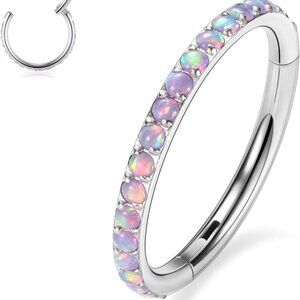 Conch Piercing Jewelry Stainless Steel 16g 14g 12g Opal Septum Hoop Rings